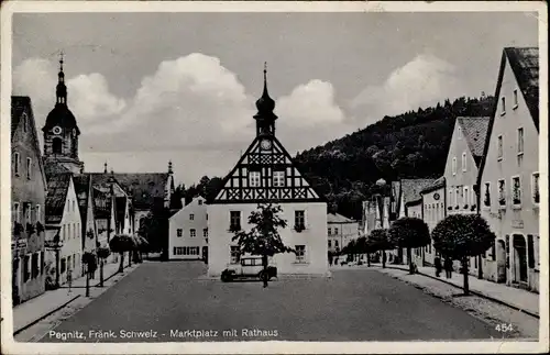 Ak Pegnitz in Oberfranken, Marktplatz, Rathaus