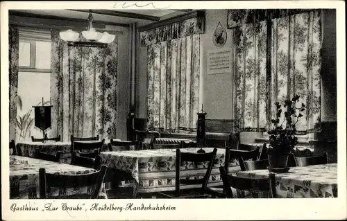 Ak Handschuhsheim Heidelberg am Neckar, Gasthof Zur Traube, Inneres