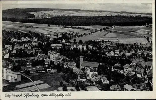 Ak Schömberg im Schwarzwald Württemberg, Fliegeraufnahme vom Ort