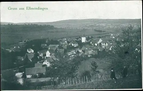 Ak Ellmendingen Keltern in Baden, Gesamtansicht