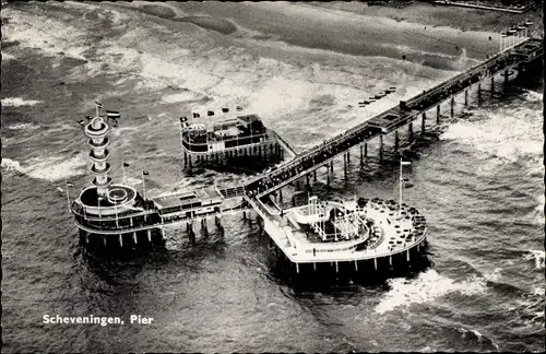 Ak Scheveningen Den Haag Südholland, Pier, Fliegeraufnahme