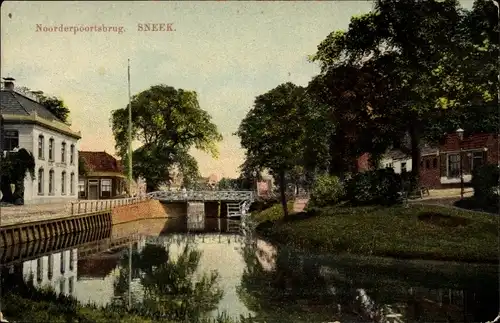 Ak Sneek Friesland Niederlande, Noorderpoortsbrug