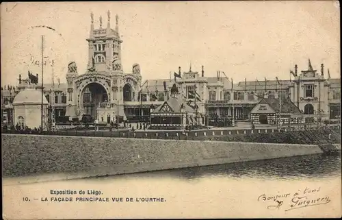 Ak Liège Lüttich Wallonien, Exposition 1905, La facade Principale vue de l'Ourthe