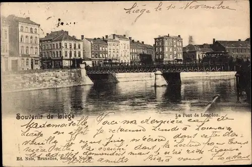 Ak Liège Lüttich Wallonien, Le Pont de Longdoz