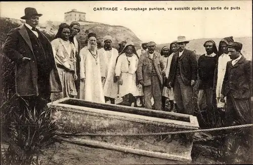 Ak Carthage Karthago Tunesien, Sarcophage puniques