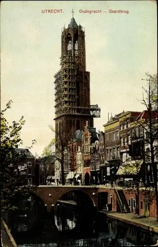 Ak Utrecht Niederlande, Oudegracht, Gaardbrug