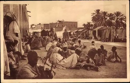 Ak Touggourt Algerien, Sur la Place