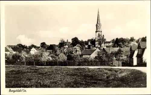 Ak Burgstädt in Sachsen, Panorama, Kirchturm