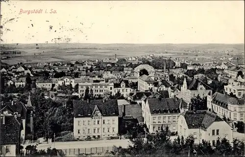 Ak Burgstädt in Sachsen, Panorama vom Ort
