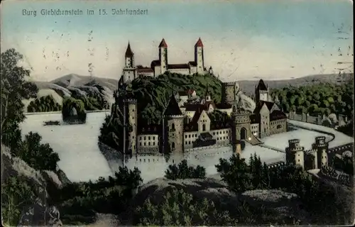 Ak Giebichenstein Halle an der Saale, Burg im 15. Jahrhundert