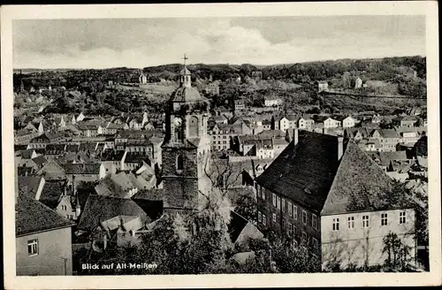 Ak Meißen, Blick auf die Altstadt mit Frauenkirche