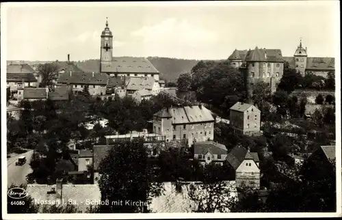 Ak Nossen in Sachsen, Schloss, Kirche, Panorama