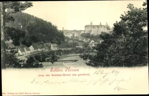 Ak Nossen in Sachsen, Schloss Nossen, Blick von der Seminar-Bastei