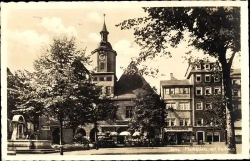 Ak Jena Thüringen, Marktplatz mit Rathaus