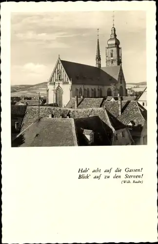 Ak Tauberbischofsheim in Baden, Kath. Stadtkirche, Gedicht von Wilh. Raabe