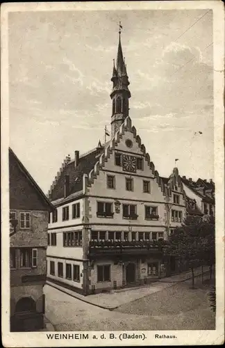 Ak Weinheim an der Bergstraße Baden, Rathaus