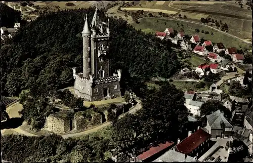 Ak Dillenburg in Hessen, Blick auf die Burg, Luftbild