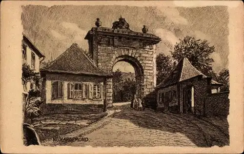 Künstler Ak Neckargemünd, Karl Theodor Tor