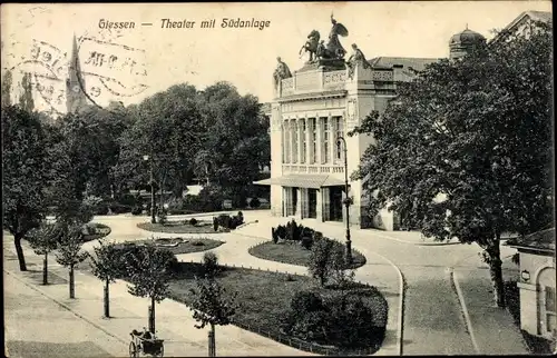 Ak Gießen an der Lahn Hessen, Theater mit Südanlage