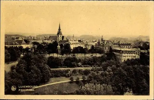 Ak Luxemburg, Panorama mit Kirche