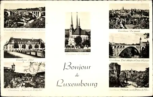 Ak Luxemburg Luxembourg, Le Pont Adolphe, le Viaduc, Cathedrale, Panorama, Pfaffenthal