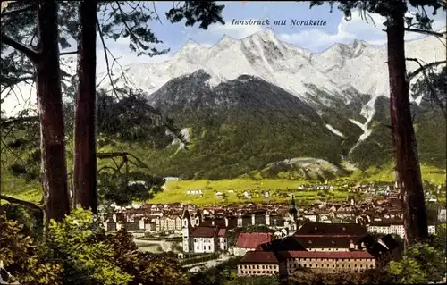 Ak Innsbruck in Tirol, Panorama mit Nordkette