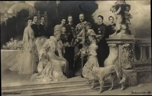 Künstler Ak Keller, Ferdinand, Deutsches Kaiserhaus unter Kaiser Wilhelm II., Windhund