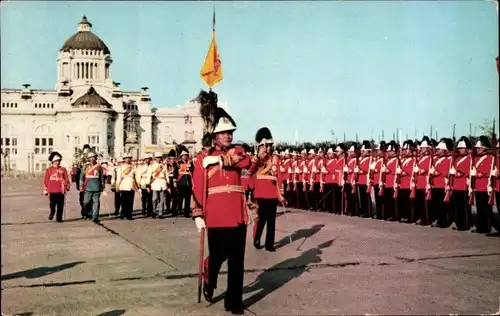Ak Bangkok Thailand, His Majesty inspecting the Imperial Guards