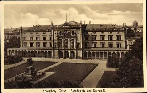 Ak Kaliningrad Königsberg Ostpreußen, Paradeplatz, Universität