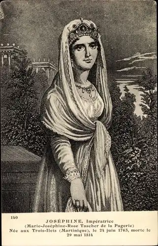 Künstler Ak Josephine, Imperatrice, Marie Josephine Rose Tascher de la Pagerie, Portrait