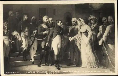 Künstler Ak Tardieu, Napoleon recoit la Reine de Prusse a Tilsit 1807