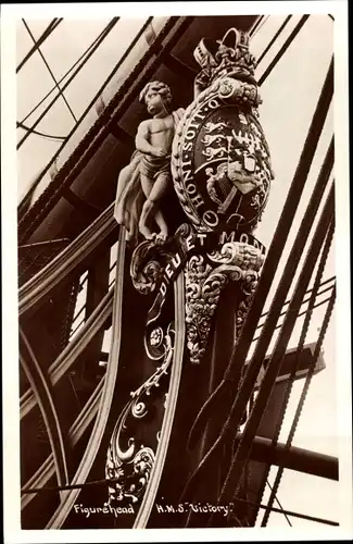 Ak HMS Victory, Britisches Kriegsschiff, Segelschiff, Figurehead