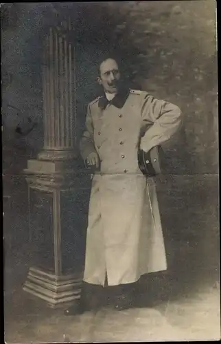 Foto Ak Deutscher Soldat in Uniform, Mantel