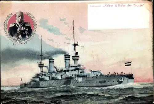 Ak Deutsches Kriegsschiff, SMS Kaiser Wilhelm der Große, Kaiserliche Marine