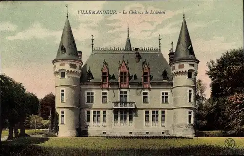 Ak Villemandeur Loiret, Château de Lisledon