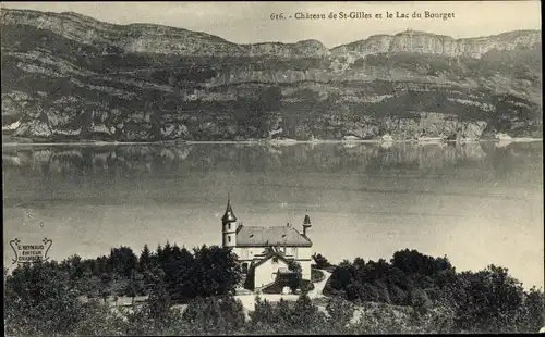 Ak St. Gilles Savoie, Château de St. Gilles et le lac du Bourget