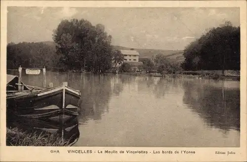 Ak Vincelles Yonne, L'Yonne, Le Moulin de Vincelottes