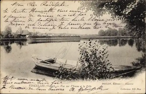 Ak Vincelles Yonne, L'Yonne, la Ville