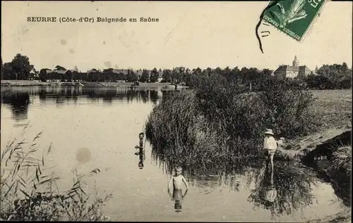 Ak Seurre Cote d'Or, Baignade en Saone