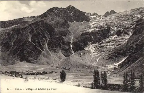 Ak Argentière Haute Savoie, Village et Glacier du Tour