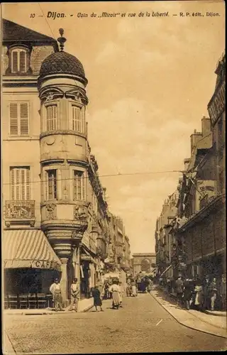 Ak Dijon Côte d'Or, Coin du Miroir et Rue de la Liberte