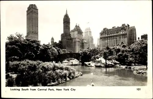 Ak Manhattan New York City USA, Looking South from Central Park
