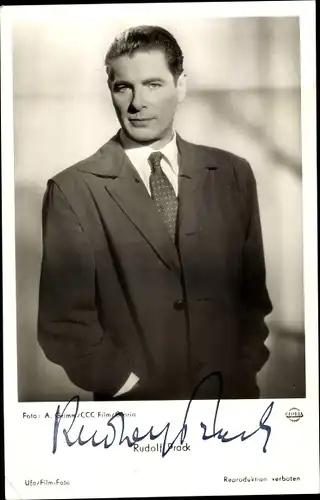 Ak Schauspieler Rudolf Prack, Portrait, Autogramm, Roman eines Frauenarztes
