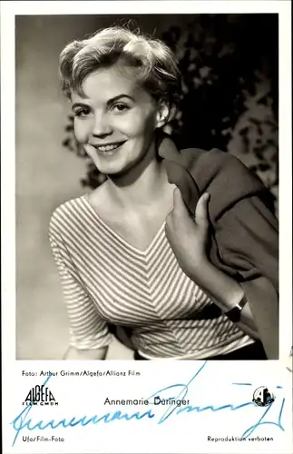 Ak Schauspielerin Annemarie Düringer, Portrait, Autogramm