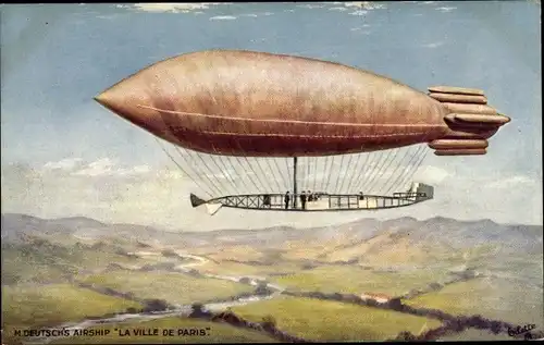 Ak M. Deutsch's Airship, La Ville de Paris, Französisches Luftschiff, Tuck Nr 9495