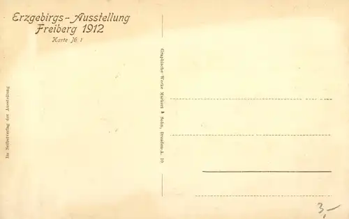 Ak Freiberg im Kreis Mittelsachsen, Erzgebirgsausstellung 1912, Besucher, Karte 1