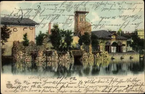 Ak Lindenau Leipzig in Sachsen, Partie im Charlottenhof