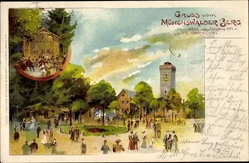 Litho Wilthen in der Oberlausitz, Mönchswalder Berg, Turm