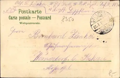 Litho Stolpen in Sachsen, Coselturm, Totalansicht