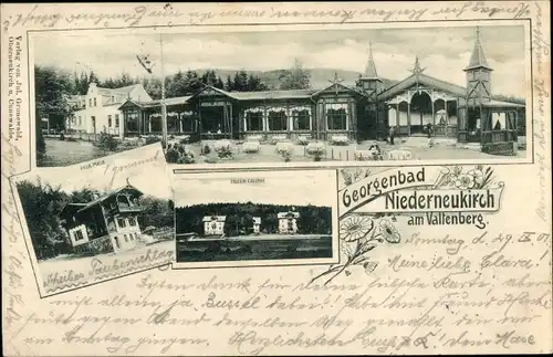 Ak Niederneukirch Neukirch in der Lausitz, Georgenbad, Valtenberg, Villen
